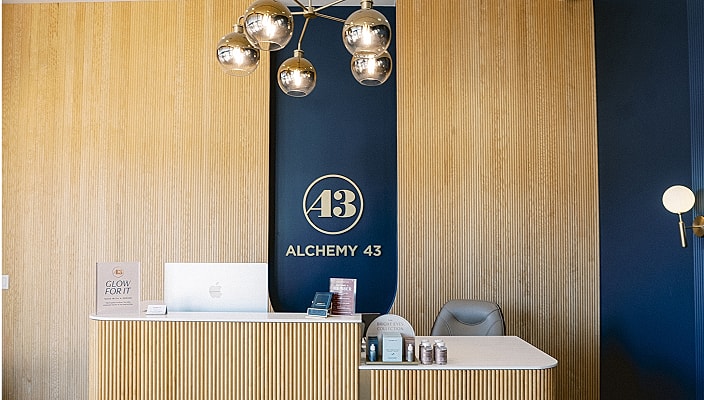 Reception area at Alchemy 43 studio.